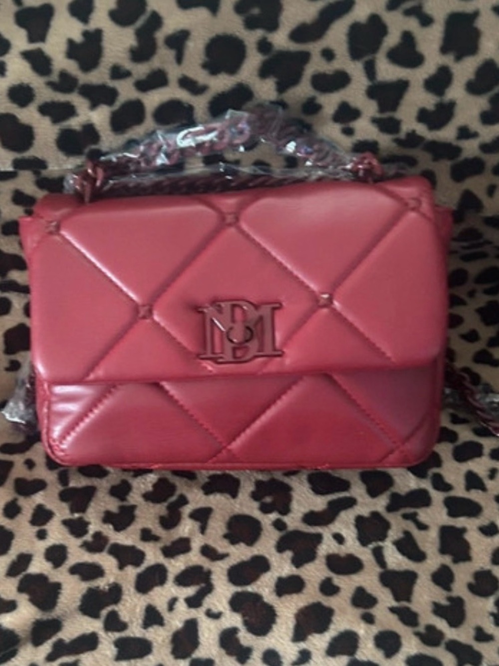 Brand new with tags Quilted Red Leather Crossbody Bag